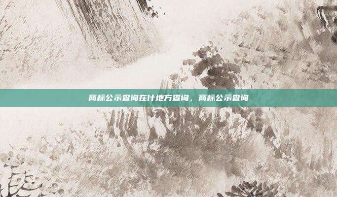 商标公示查询在什地方查询，商标公示查询