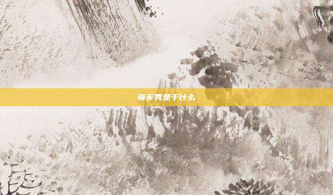 蒂芙秀是干什么