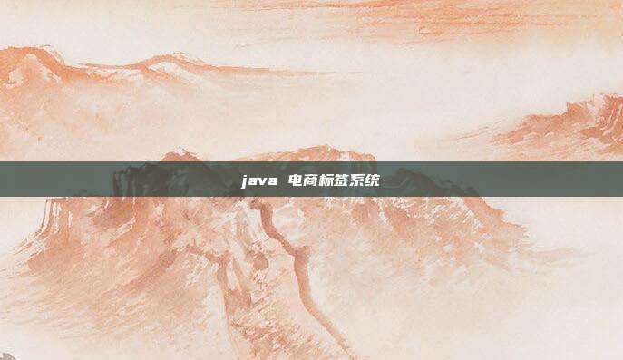 java 电商标签系统