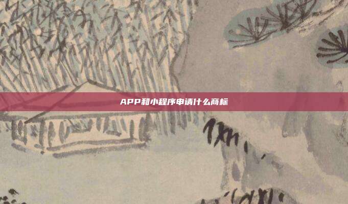 APP和小程序申请什么商标