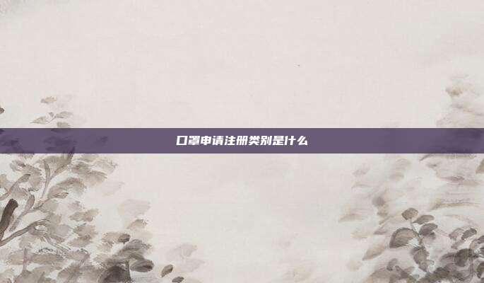 口罩申请注册类别是什么