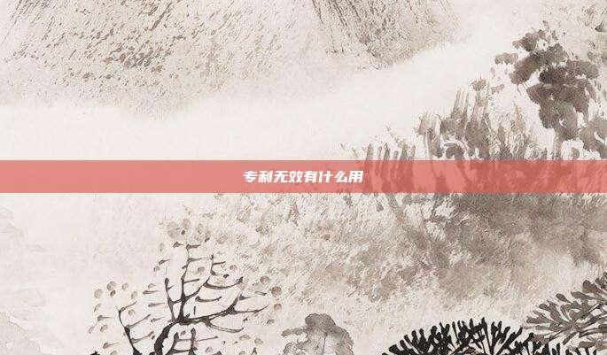专利无效有什么用
