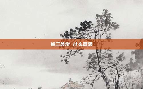撤三答辩 什么意思