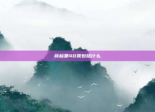 商标第40类包括什么