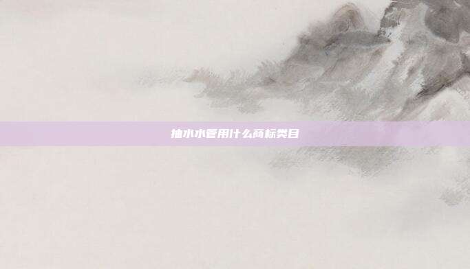 抽水水管用什么商标类目