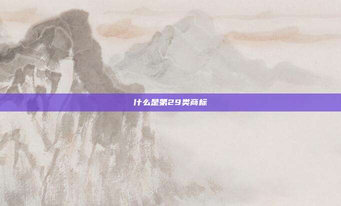 什么是第29类商标
