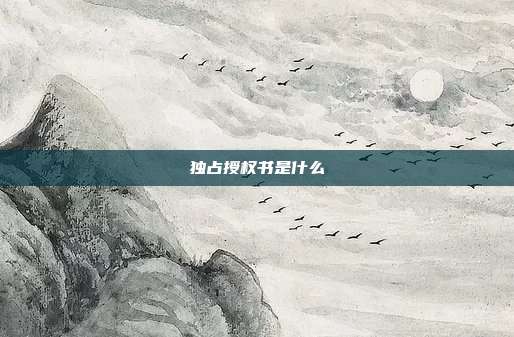 独占授权书是什么