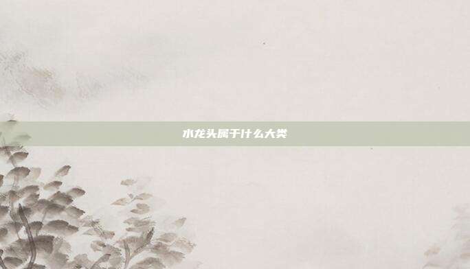 水龙头属于什么大类