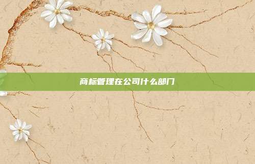 商标管理在公司什么部门