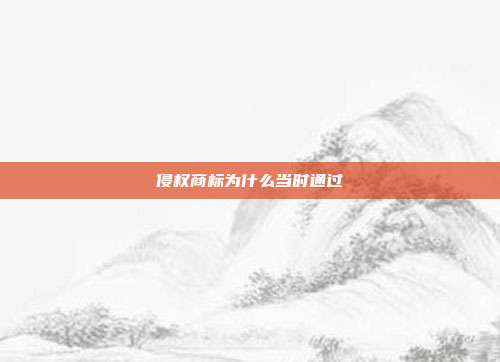 侵权商标为什么当时通过
