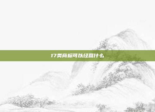 17类商标可以经营什么