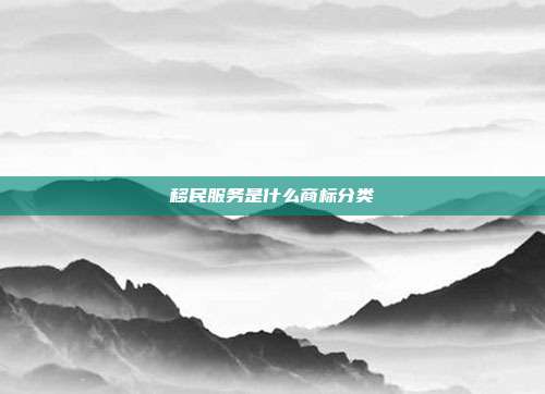 移民服务是什么商标分类