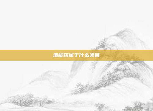 泡脚药属于什么类目