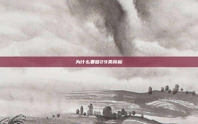 为什么要做29类商标