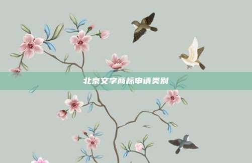 北京文字商标申请类别