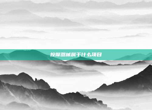 按摩器械属于什么项目
