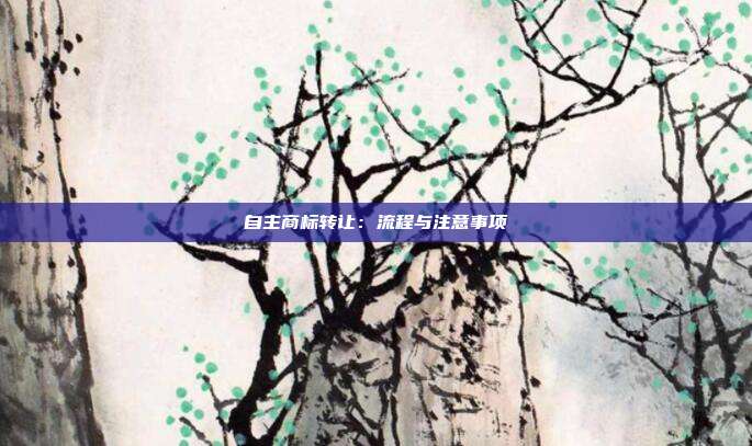 自主商标转让：流程与注意事项