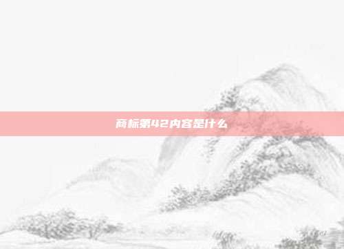 商标第42内容是什么