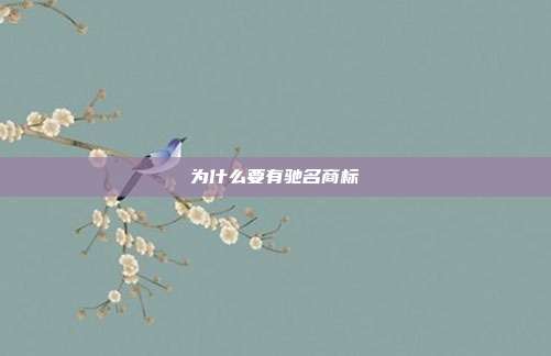 为什么要有驰名商标