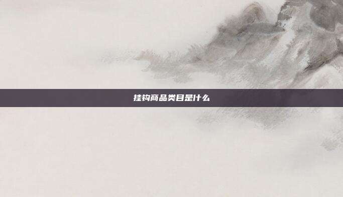 挂钩商品类目是什么