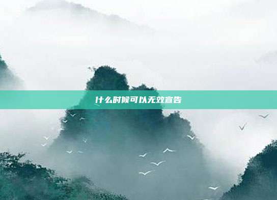 什么时候可以无效宣告