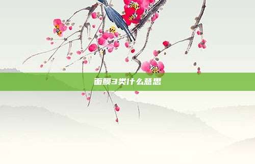面膜3类什么意思