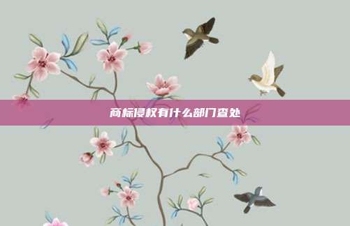 商标侵权有什么部门查处