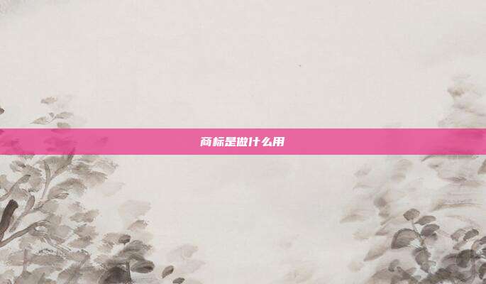 商标是做什么用
