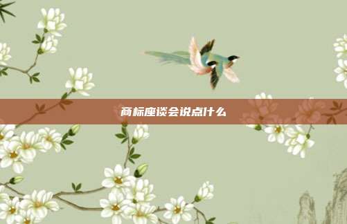 商标座谈会说点什么