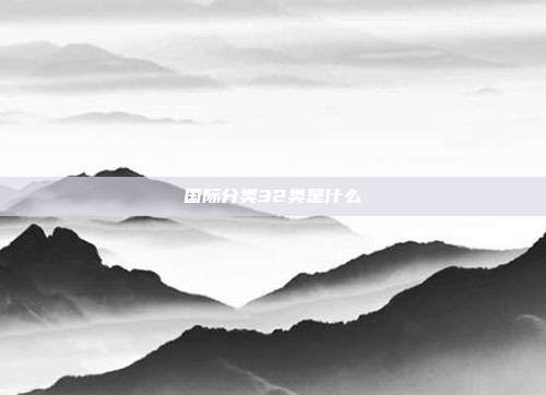 国际分类32类是什么