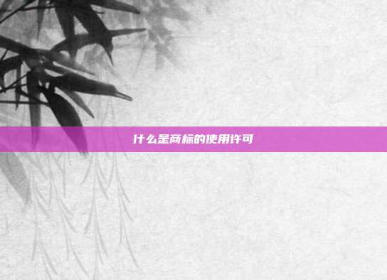 什么是商标的使用许可