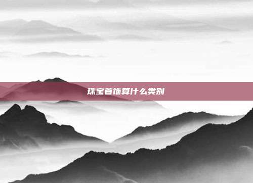 珠宝首饰算什么类别
