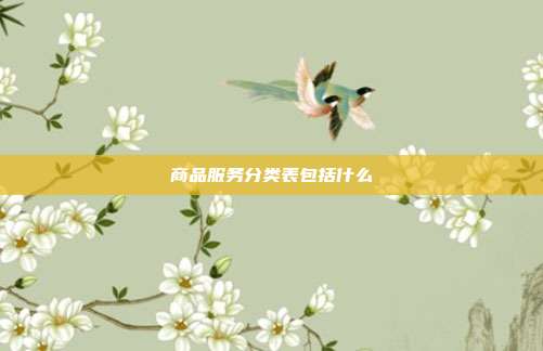 商品服务分类表包括什么