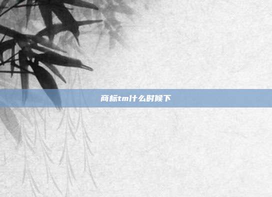 商标tm什么时候下