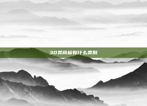 30类商标有什么类别