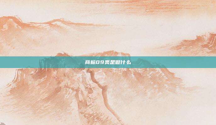 商标09类是做什么