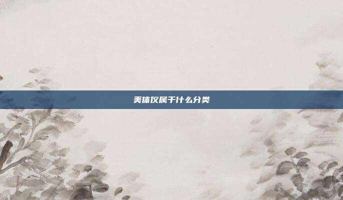 美体仪属于什么分类