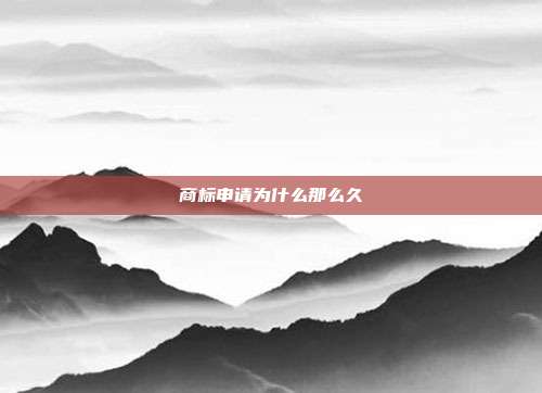 商标申请为什么那么久