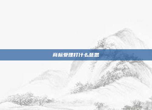 商标受理打什么意思