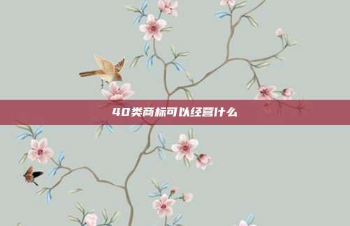 40类商标可以经营什么