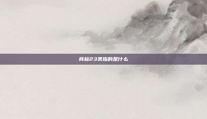 商标23类指的是什么