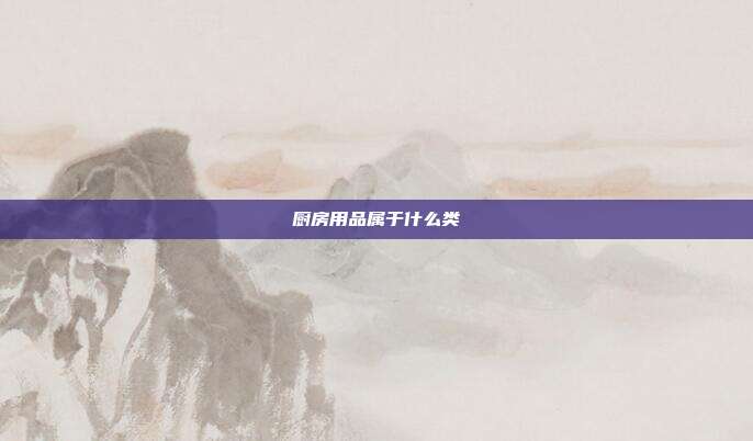 厨房用品属于什么类
