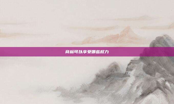 商标可以享受哪些权力