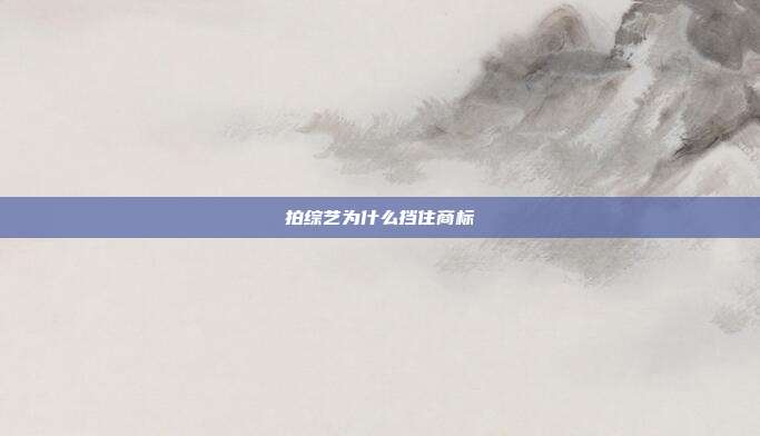 拍综艺为什么挡住商标