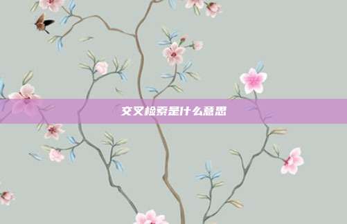 交叉检索是什么意思
