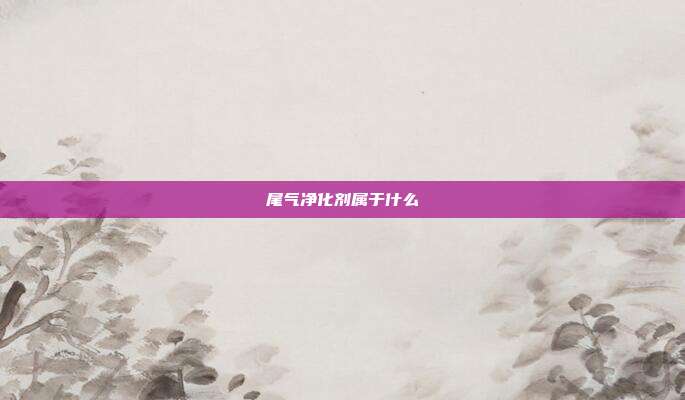 尾气净化剂属于什么