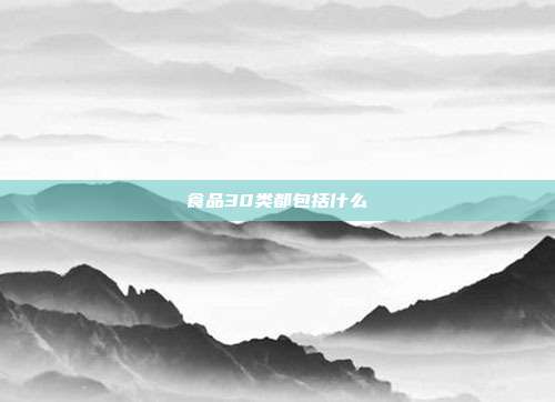 食品30类都包括什么