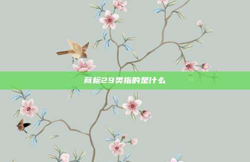 商标29类指的是什么