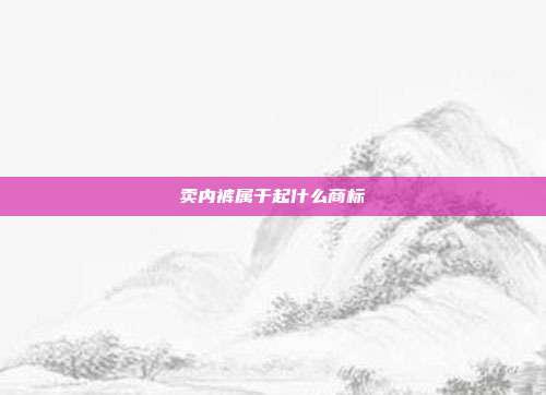 卖内裤属于起什么商标