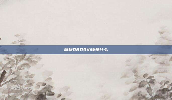 商标0609小项是什么